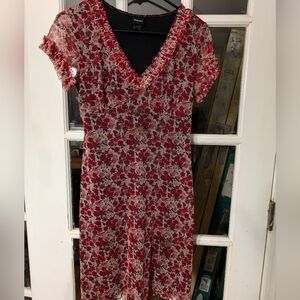 Y2K ruffle red & white dress